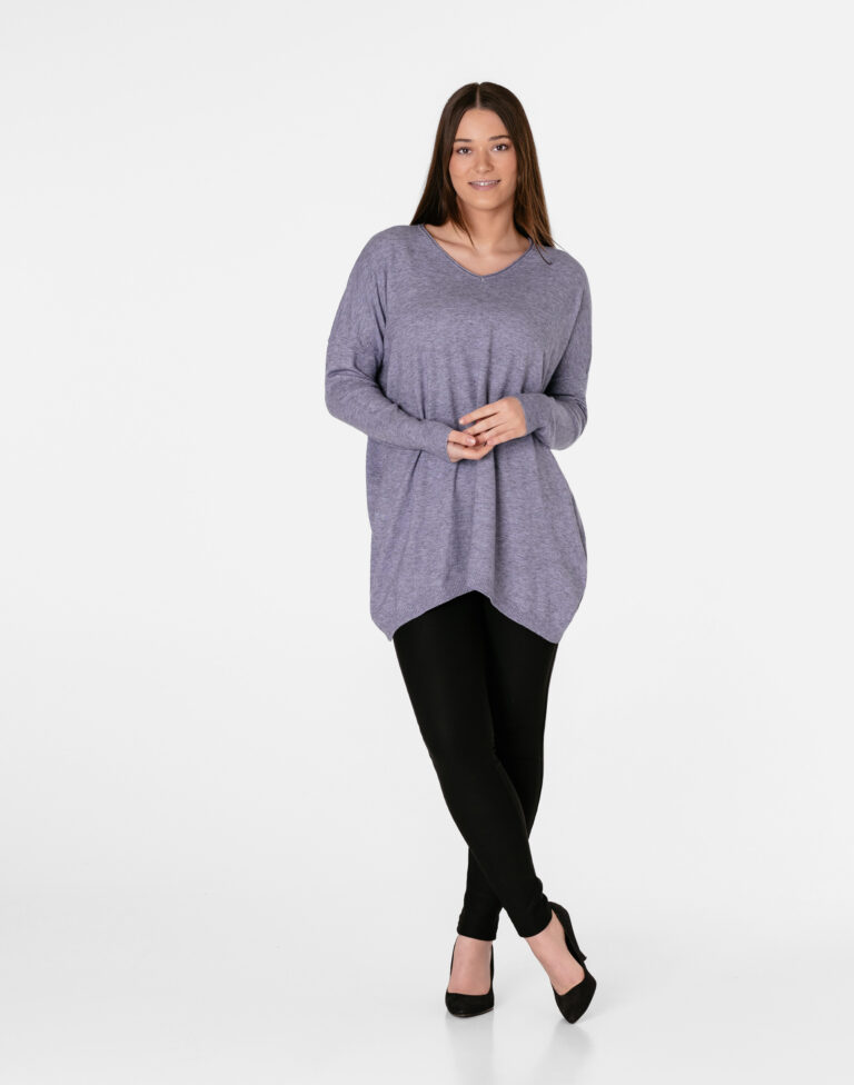 Duży Sweter Długa Luźna Bluzka Tunika Damska Sukienka Swetrowa 7960-07 L/XL