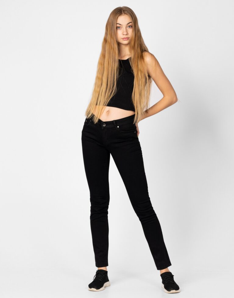Czarne Spodnie Jeans Rurki Slim Damskie 3101 72 cm