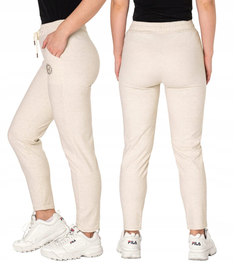 Eleganckie Duże Sportowe Spodnie Dresowe Damskie Bawełniane 99102-1 3XL/4XL