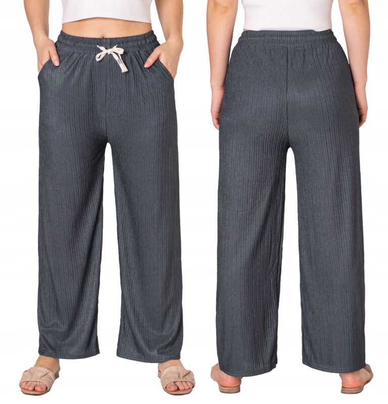 Cienkie Przewiewne Luźne Spodnie Damskie Wiosna Lato Plażowe 1098-1 5XL/6XL