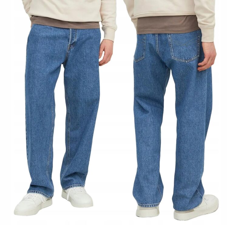 Spodnie Jeans Męskie Niebieskie Texsasy Dżinsy Proste Duże Rozmiary 1712 50