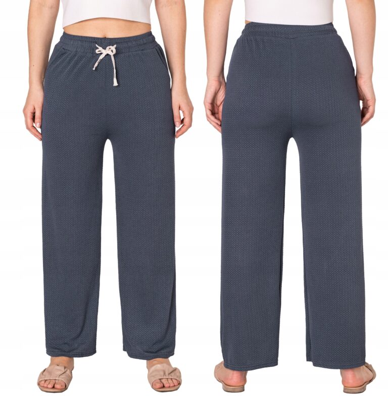 Cienkie Przewiewne Spodnie Damskie z Szerokimi Nogawkami 1099-6 5XL/6XL