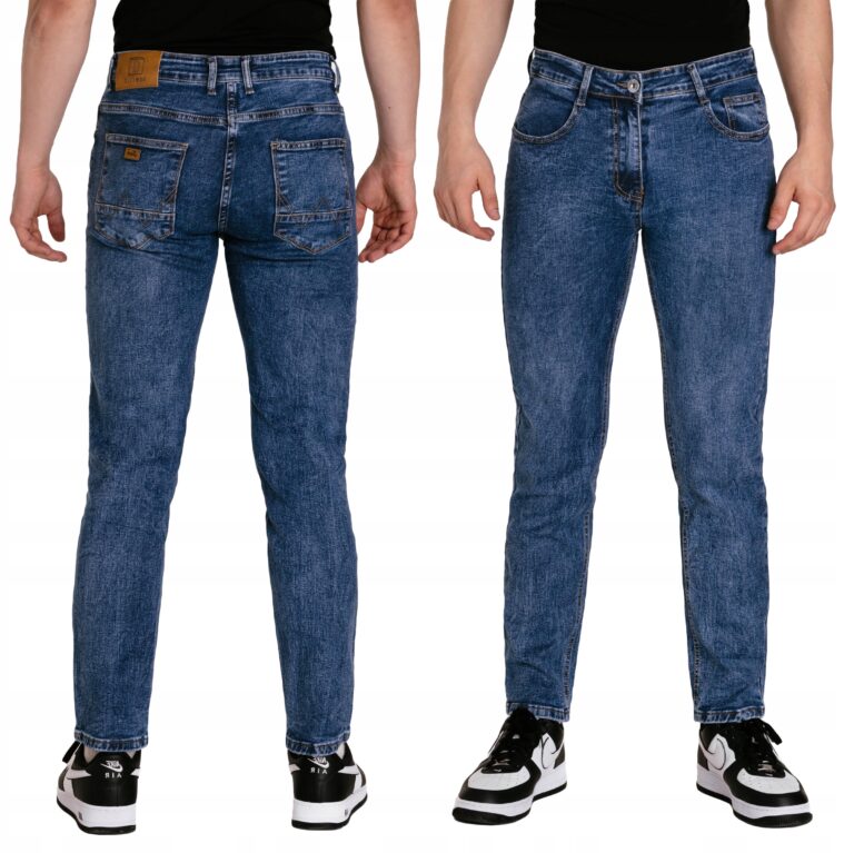 Spodnie Jeansy Rurki Męskie Texasy Dżinsy z Wąską Nogawką Streczem 7329 W36