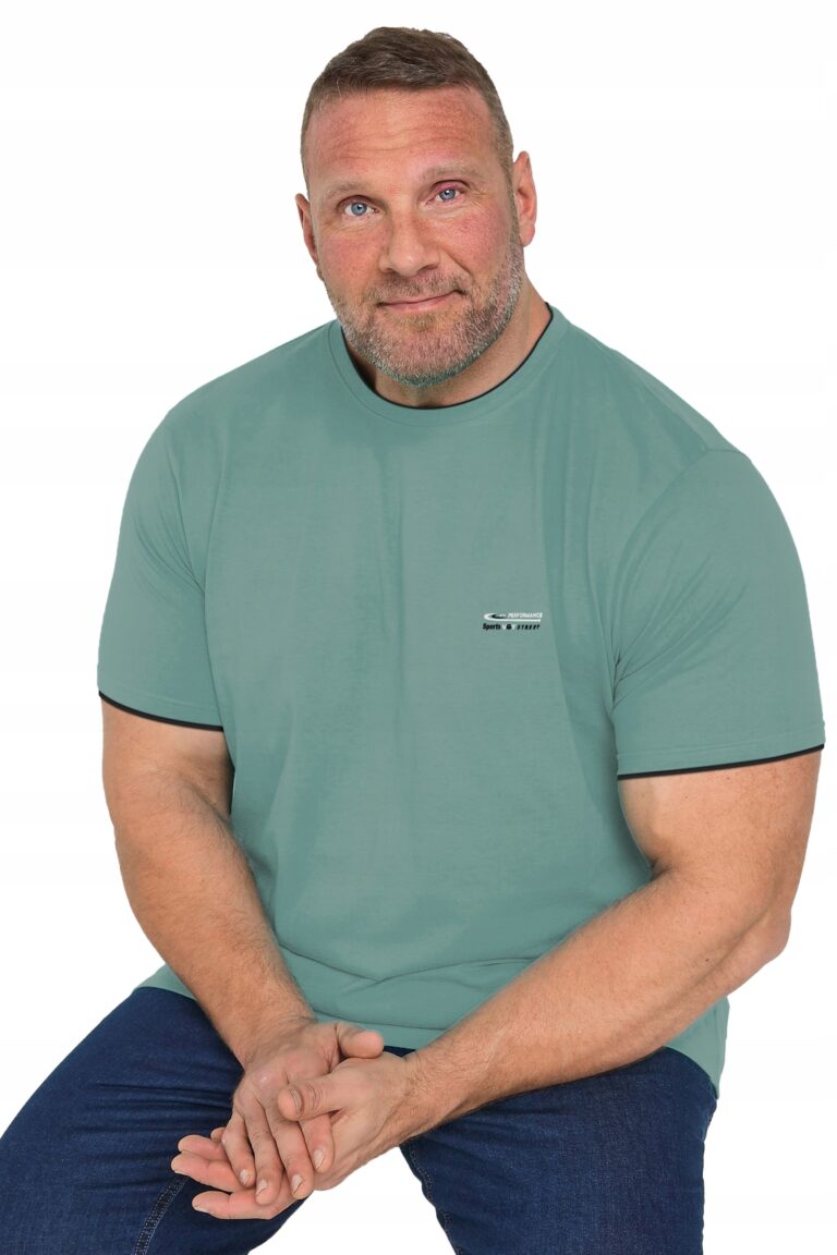 Duża Koszulka Podkoszulek Bawełniany T-shirt Męski Duże Rozmiary 3496-9 5XL
