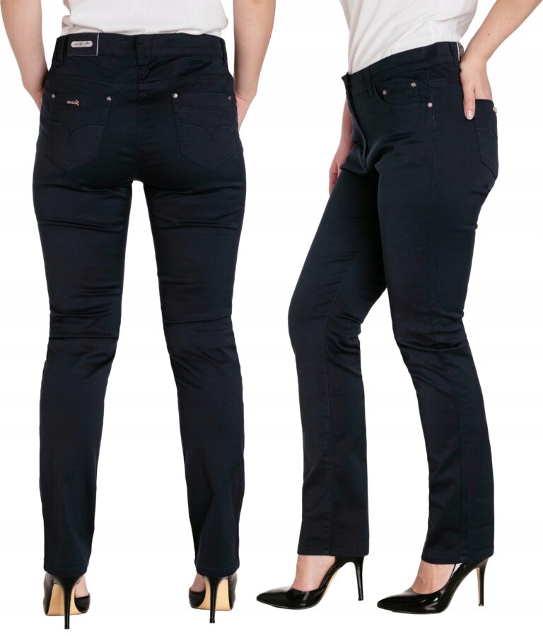 Eleganckie Cienkie Duże Spodnie Damskie Bawełniane Lato Wysoki Stan 3765 40