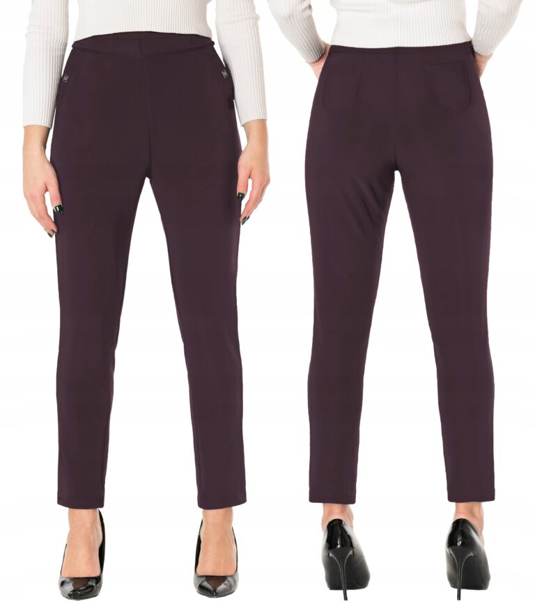 Eleganckie Wizytowe Spodnie Cygaretki Damskie Wysoki Stan 1086-4 9XL/10XL