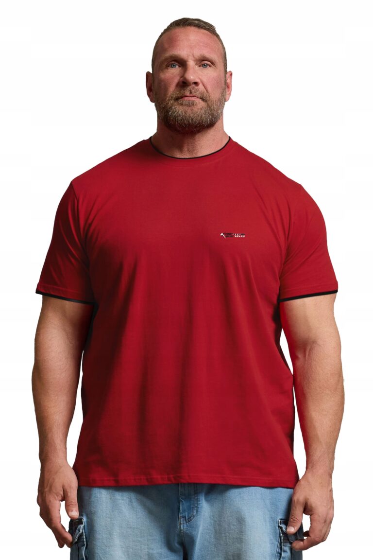 Duża Koszulka Podkoszulek Bawełniany Tshirt Męski Duże Rozmiary 3495-10 4XL