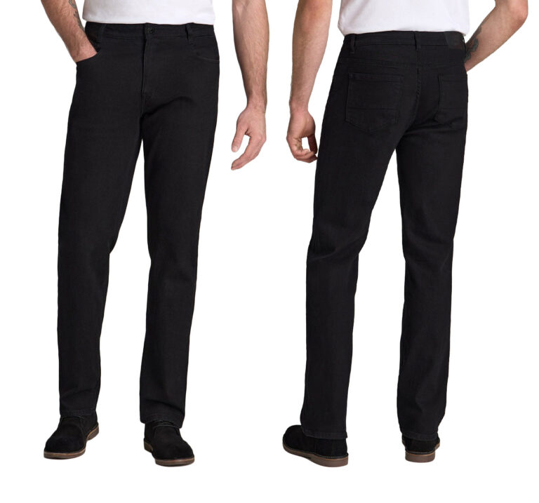 Długie Czarne Spodnie Jeansy Męskie Texasy Dżinsy dla Wysokich 7126 W42 L36