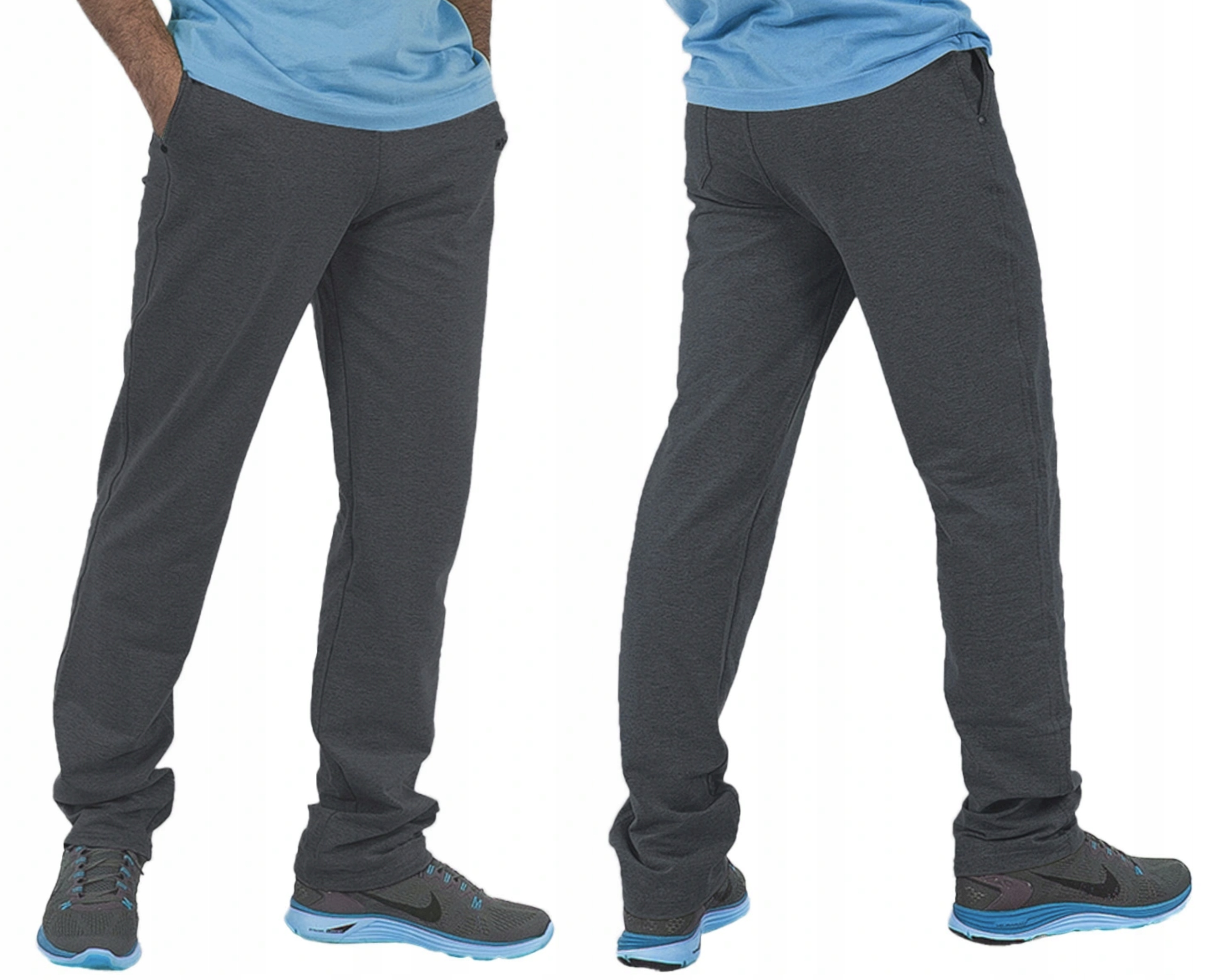 Duże Spodnie Dresowe Męskie Dresy Sportowe Treningowe WXM PREMIUM 4XL stalo