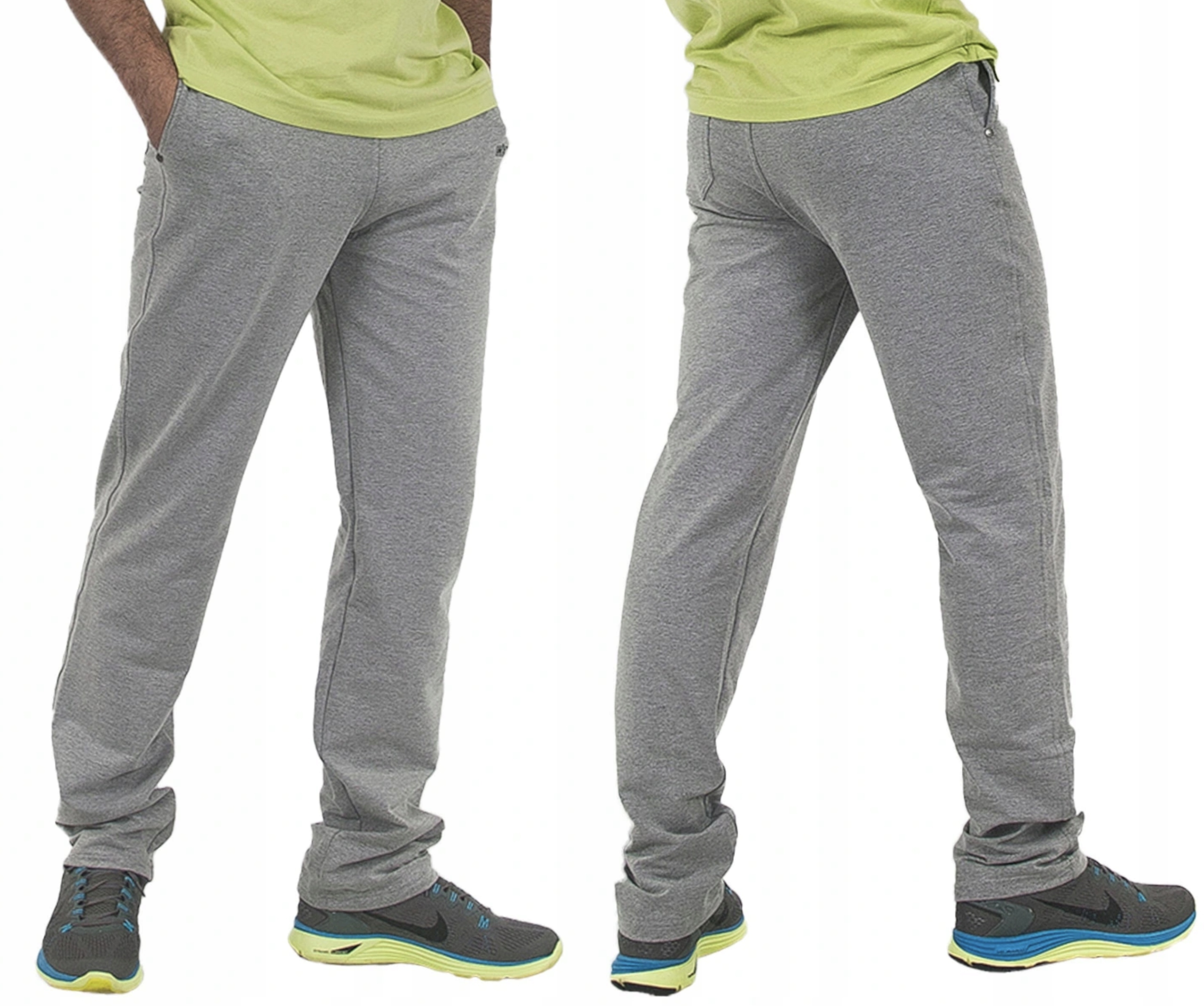 Duże Spodnie Dresowe Męskie Dresy Sportowe Treningowe WXM PREMIUM 5XL szare