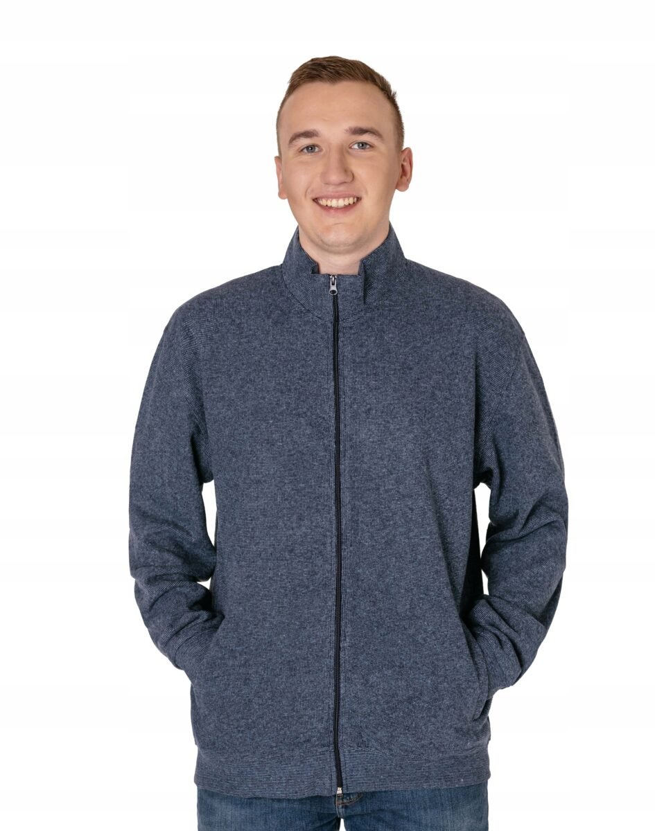 Duża Ciepła Bluza Dresowa Męska Sportowa Rozsuwana Rozpinana 1158-04 6XL