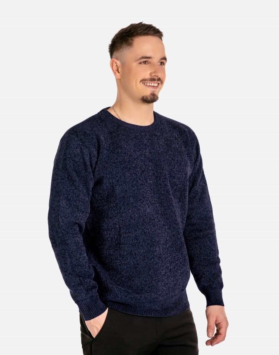 Ciepły Sweter Męski PółGolf Ocieplany Swetr Ocieplony Futerko Wełna 209-3 L