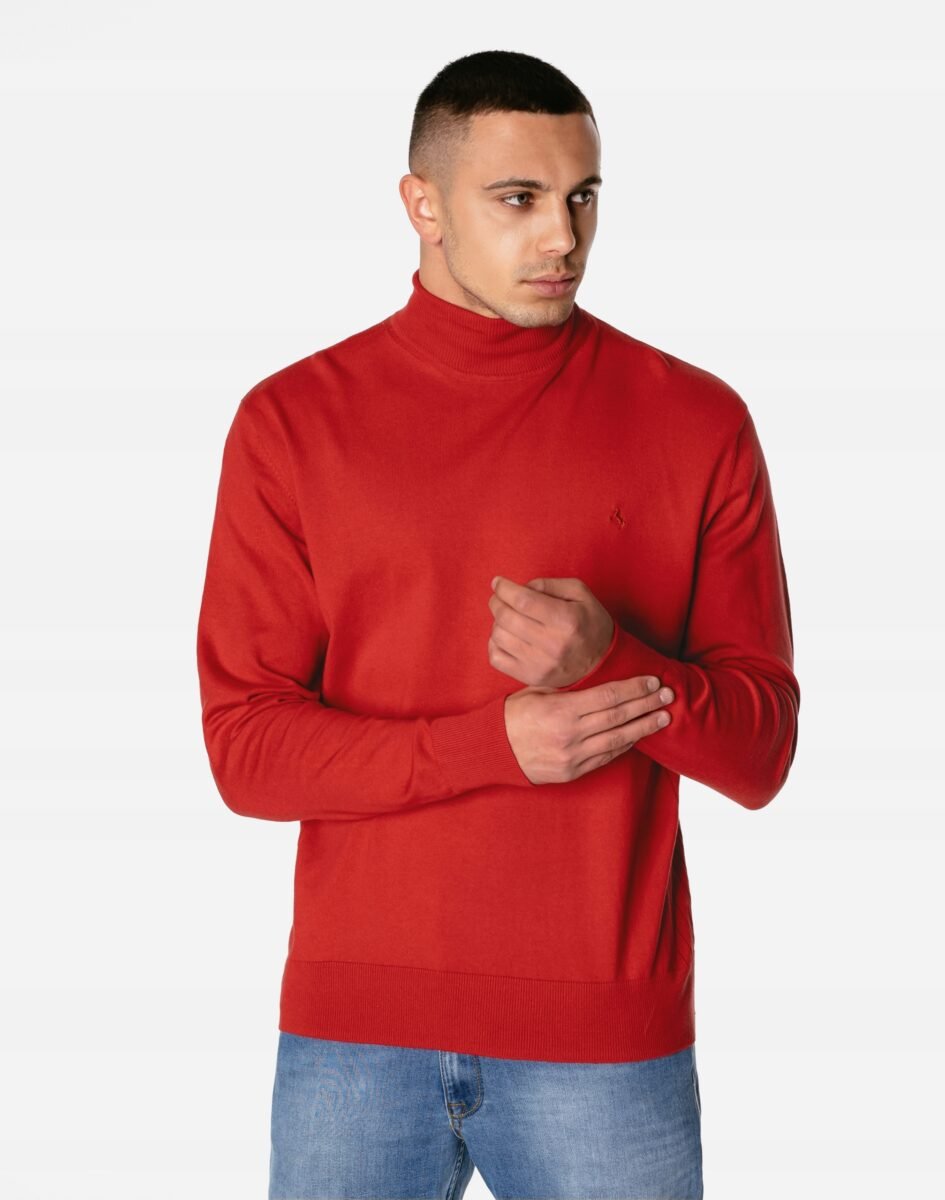 Elegancki Cienki Sweter Męski Golf Gładki Swetr pod Marynarkę S2S C121 XXL