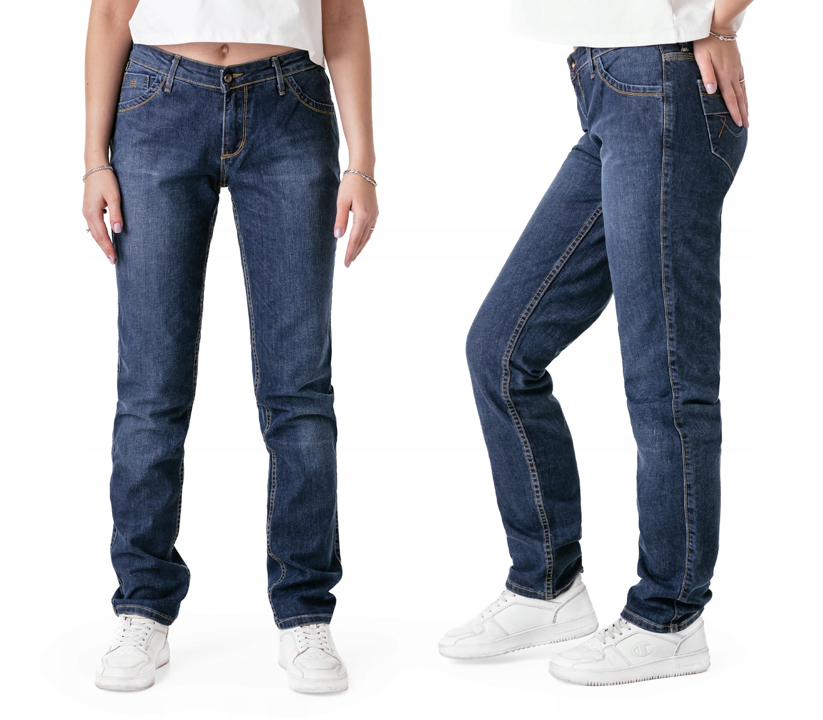 Niebieskie Jeansy Spodnie Damskie Prosta Nogawka Dżinsy RADER 772/250 84 cm