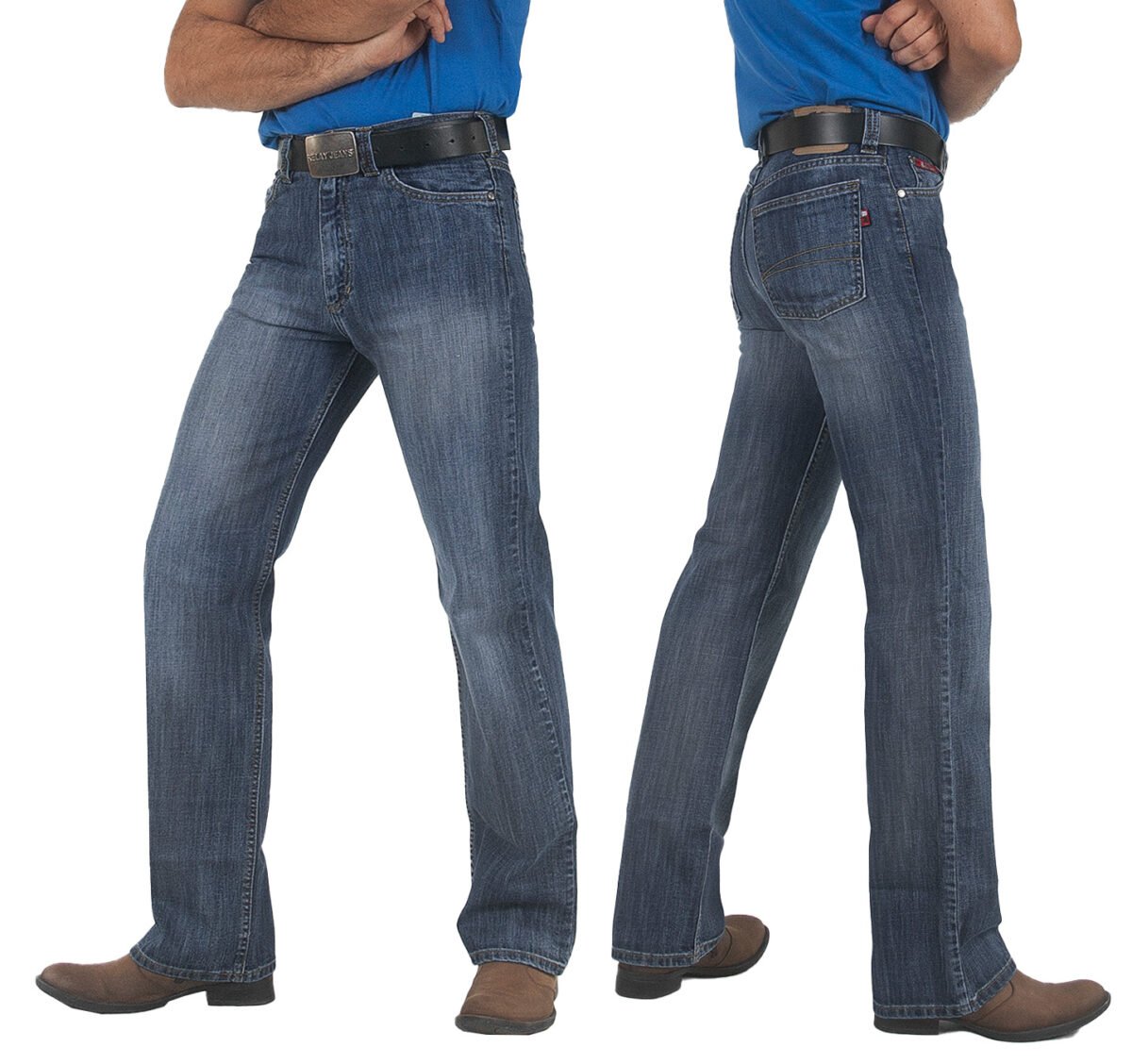 Spodnie Męskie Jeans Texasy Dżins Prosta Nogawka Granat BIG WIND 493 W30L32