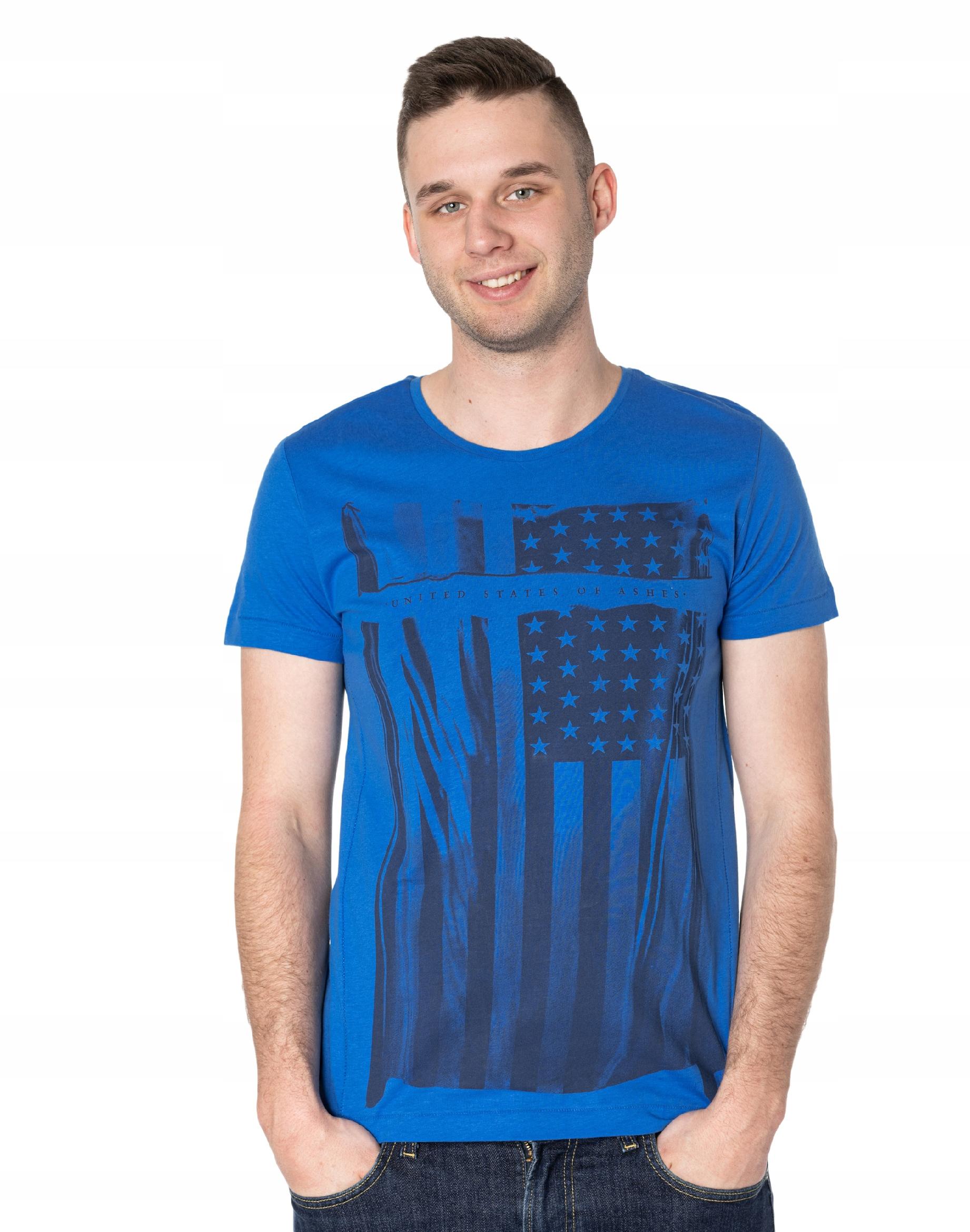 Koszulka Podkoszulek Tshirt Męski 16630 XL niebieski