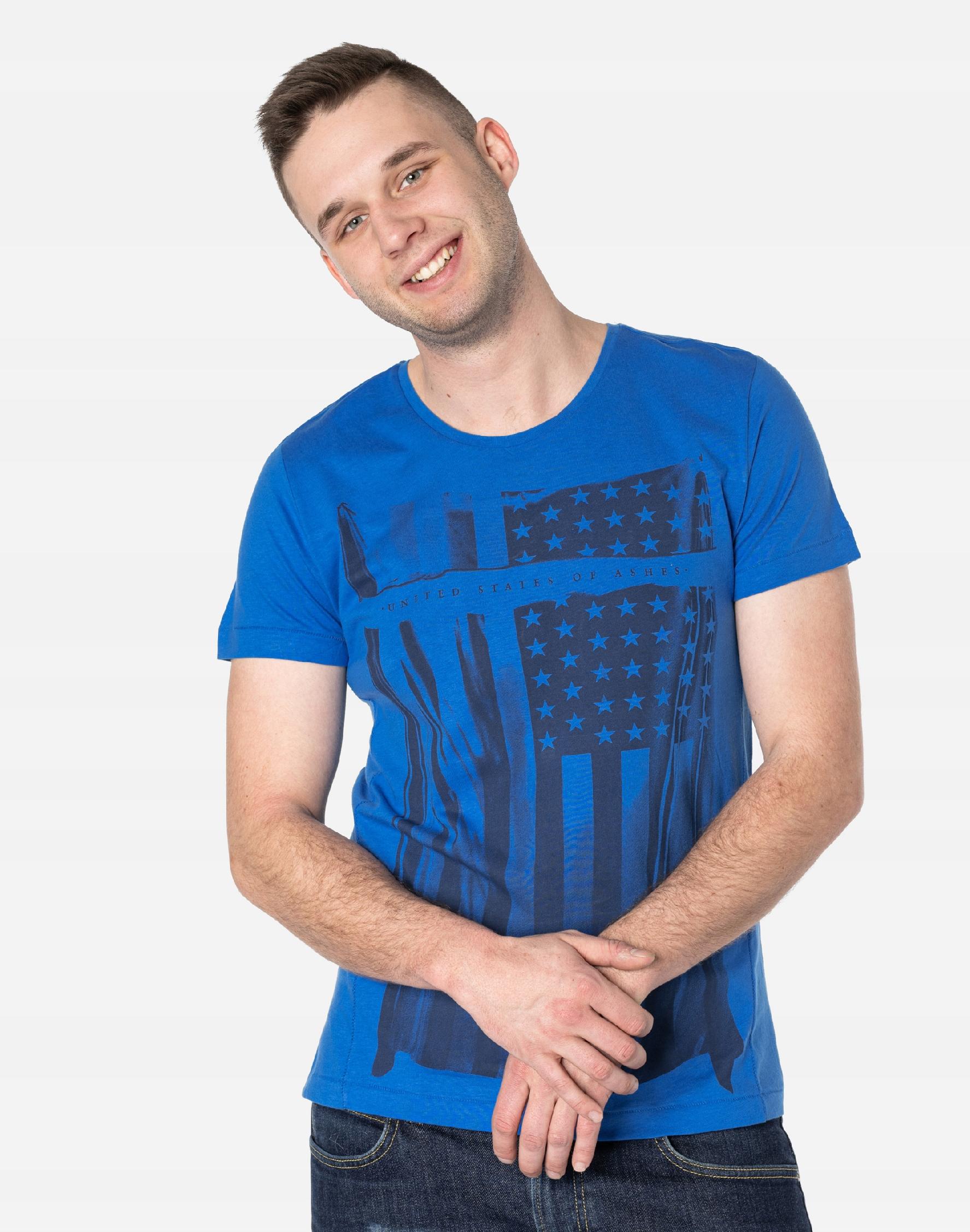 Koszulka Podkoszulek Tshirt Męski 16630 XL niebieski