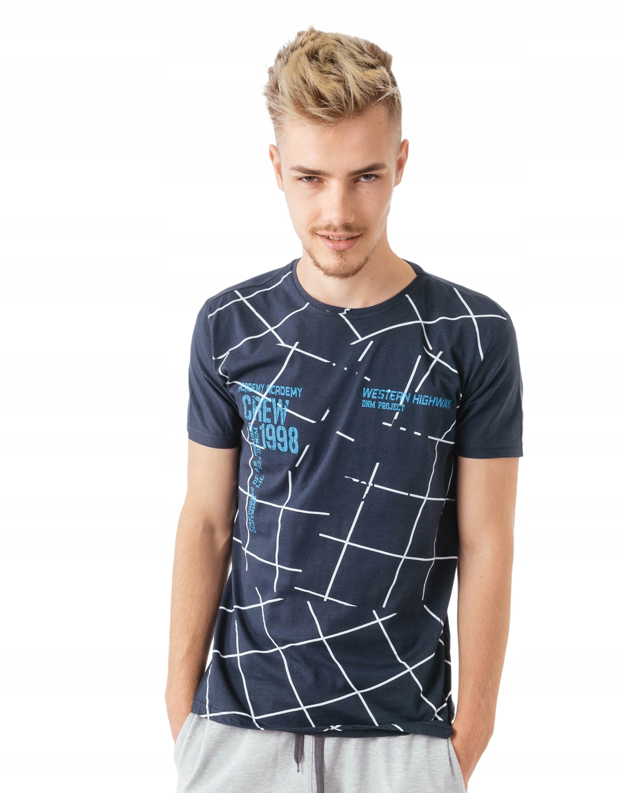 T-shirt Podkoszulek Koszulka Krótki Rękaw Tshirt Męski Bawełniany KM09-8 XL