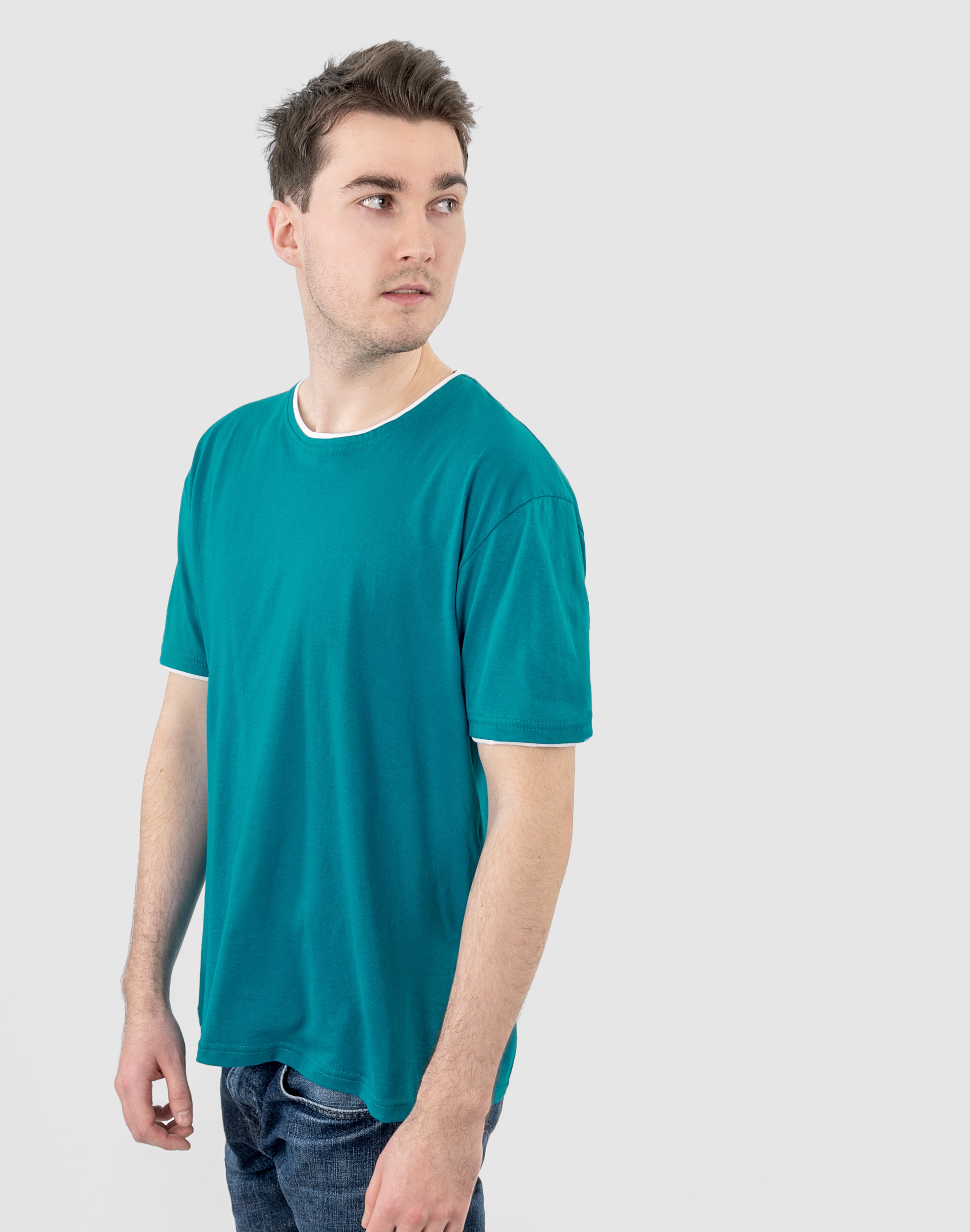 Koszulka Podkoszulek T-shirt Męski Tshirt Sportowy Bawełniany 24E M morski