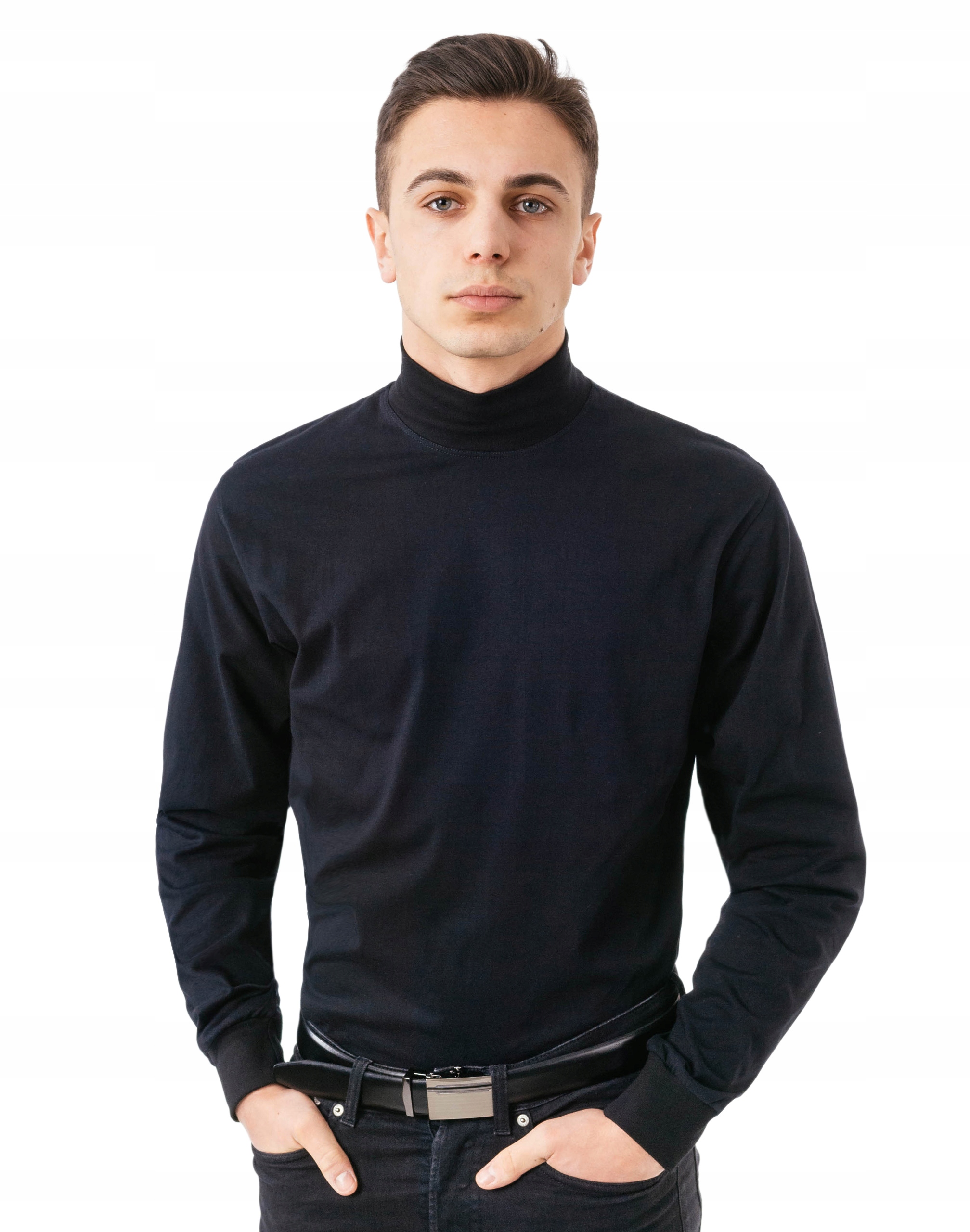 Półgolf męski cienki sweter golf ADAM r 4XL czarny