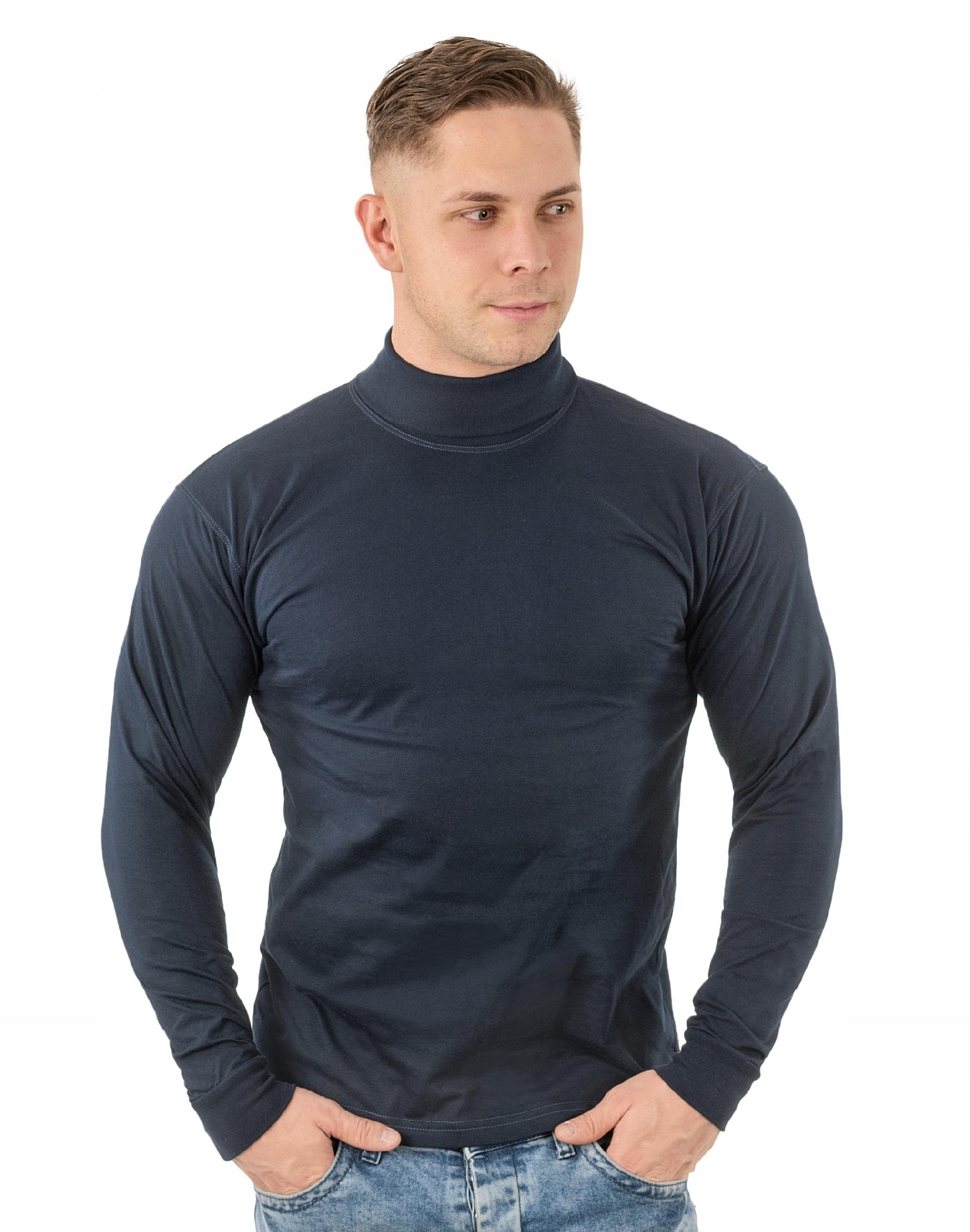 Elegancki Sweter Golf Męski Golfy WXM 3XL granatowy