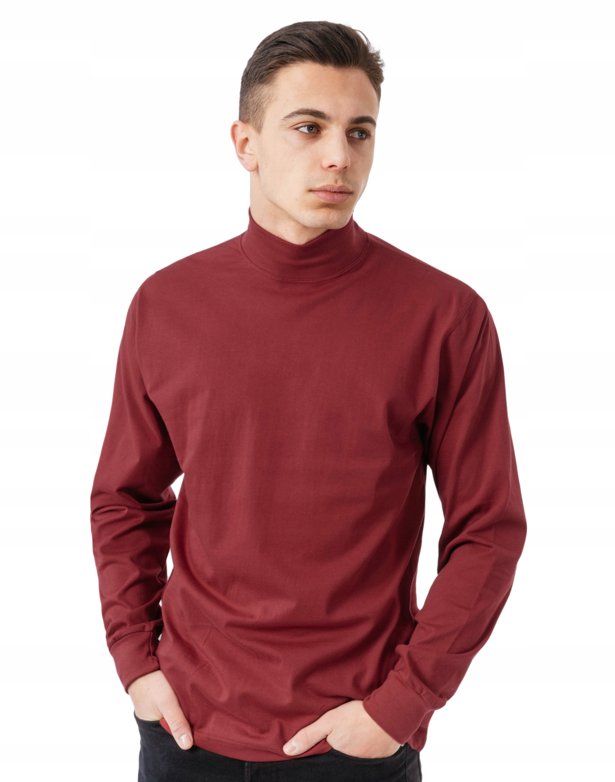 Półgolf męski cienki sweter golf ADAM r XL burgundowy