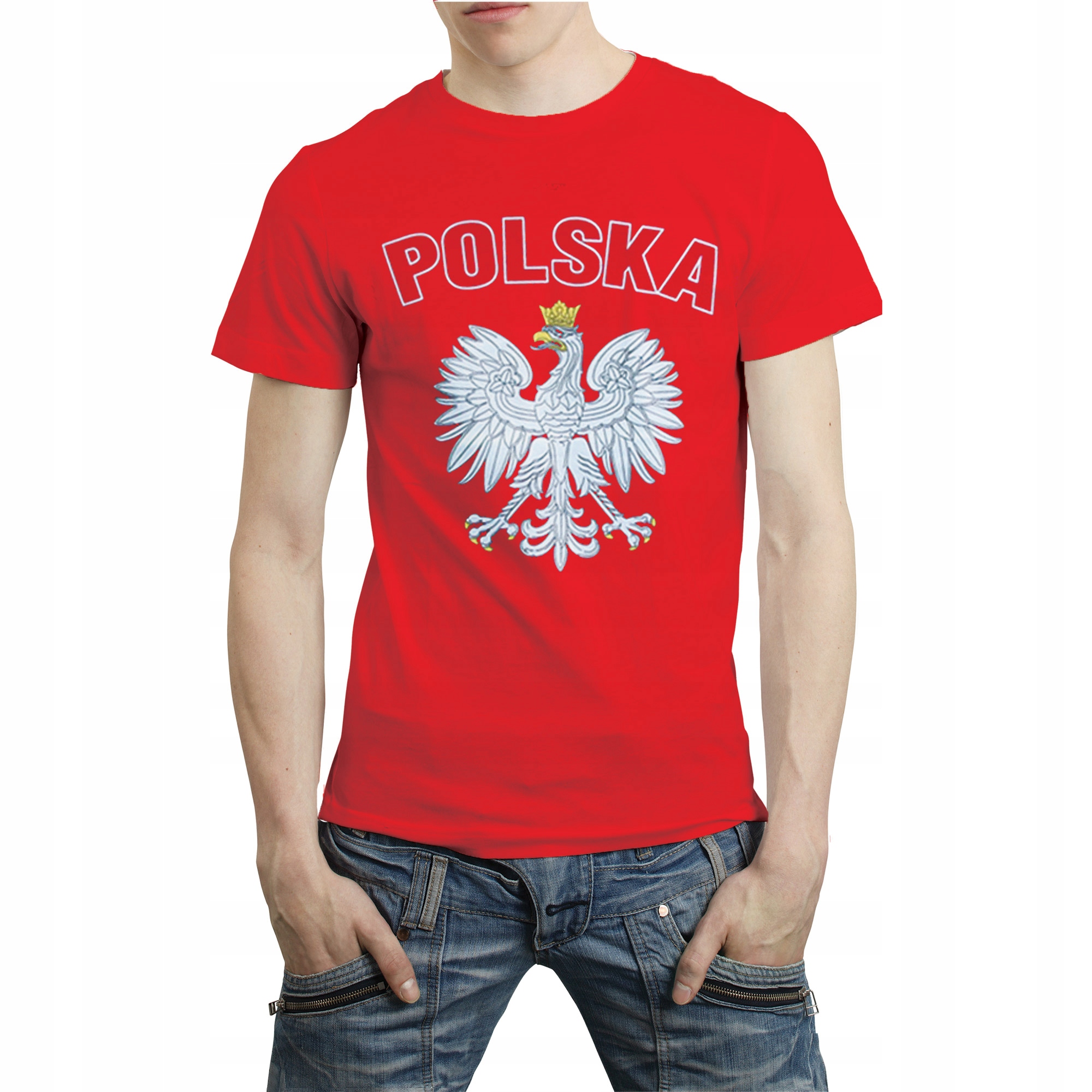 Koszulka Kibica POLSKA Tshirt z Orłem WXM L czerwo