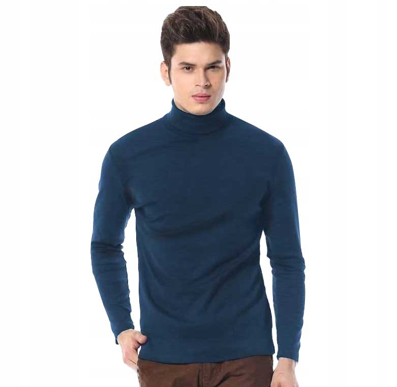 Elegancki golf sweter męski AREK swetry XXL niebie